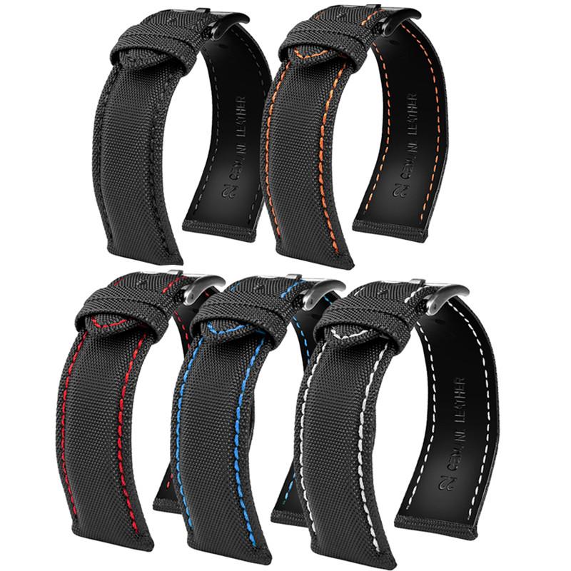 Schnellwechsel-Uhrenarmband Für MIDO Helmsman commander omega Tag Heuer Nylon Canvas Leder Wasserdicht Herren-Uhrenarmband 20mm 22mm