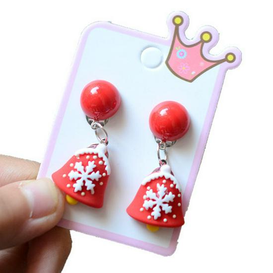 Colorful Acrylic Santa Claus Cartoon Earrings – Parent-Child Style Clips