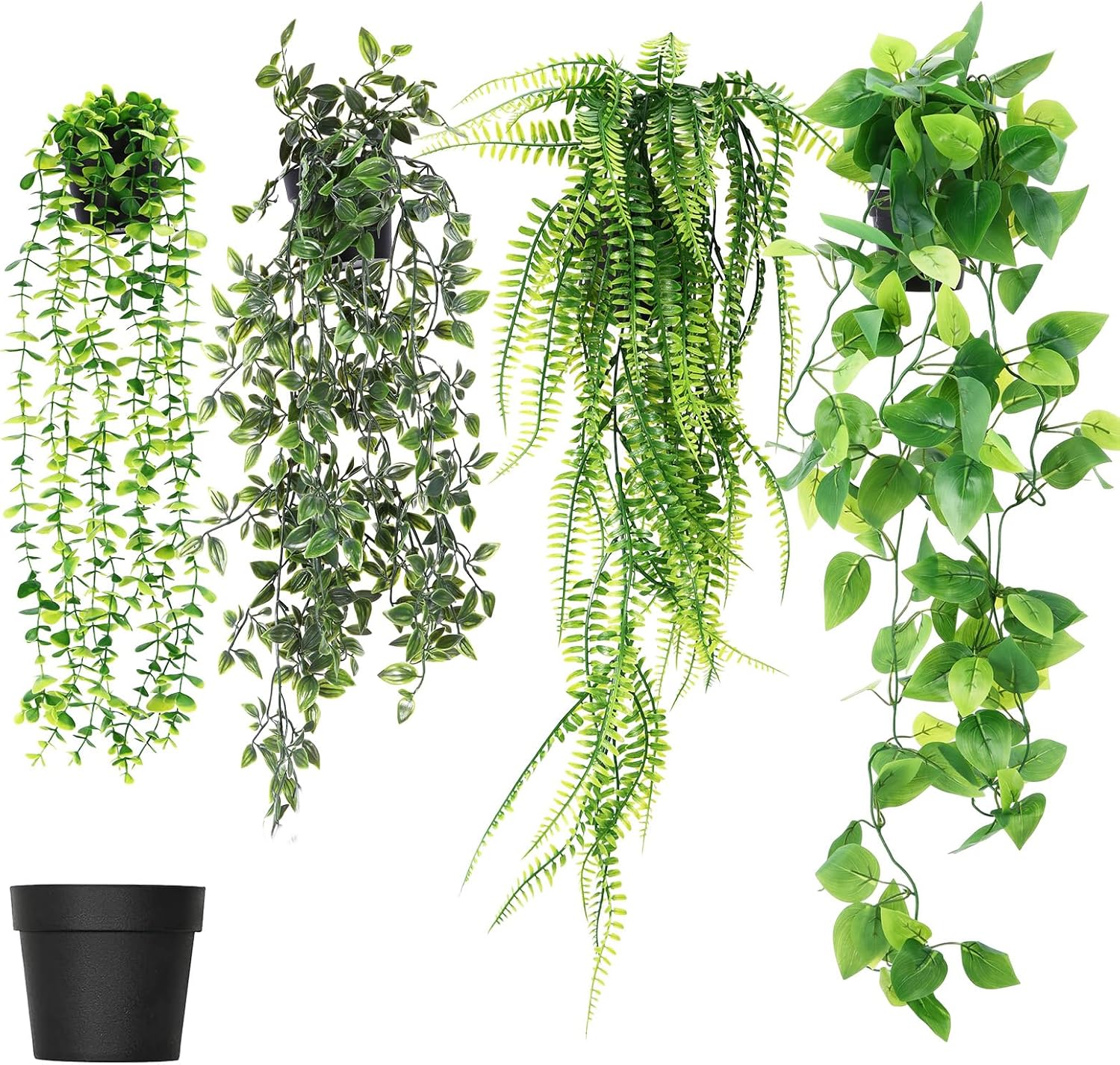 

DEECOZY Artificial Hanging Plants, 4 Pack Fake Hanging Plants with Pot, Greenery Faux Fake Ivy Decor, Fake Potted Plant, Fake Ivy Faux Plant for Indoo 4 items