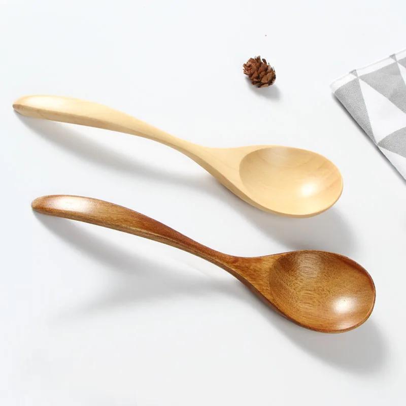 Holzlöffel-Set Japanischer Stil Langstiel Suppenlöffel Holzgeschirr Restaurant Küchengeschirr Zubehör