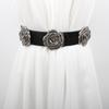 Zinc Zinc Alloy Rose Flower Waist Belt Jeans Decor Wide Waistband Fashion PU Leather Belt  Girls