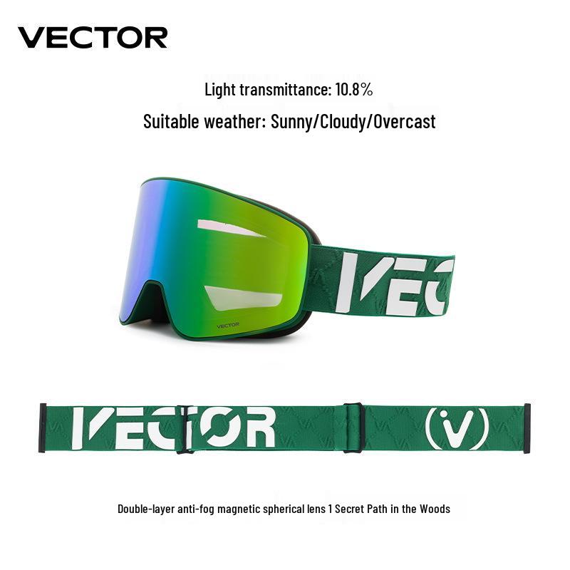 VECTOR Wanketu Magnetic Ski Goggles, Anti-fog, Myopia-Friendly, Helmet-Compatible for Men & Women