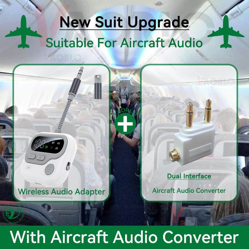 Bluetooth 5.4 Audio Transmitter Receiver Wireless Adapter 3.5MM AUX Support TF Card Play With MIC For Car Airplane TV PC Speaker Headphone