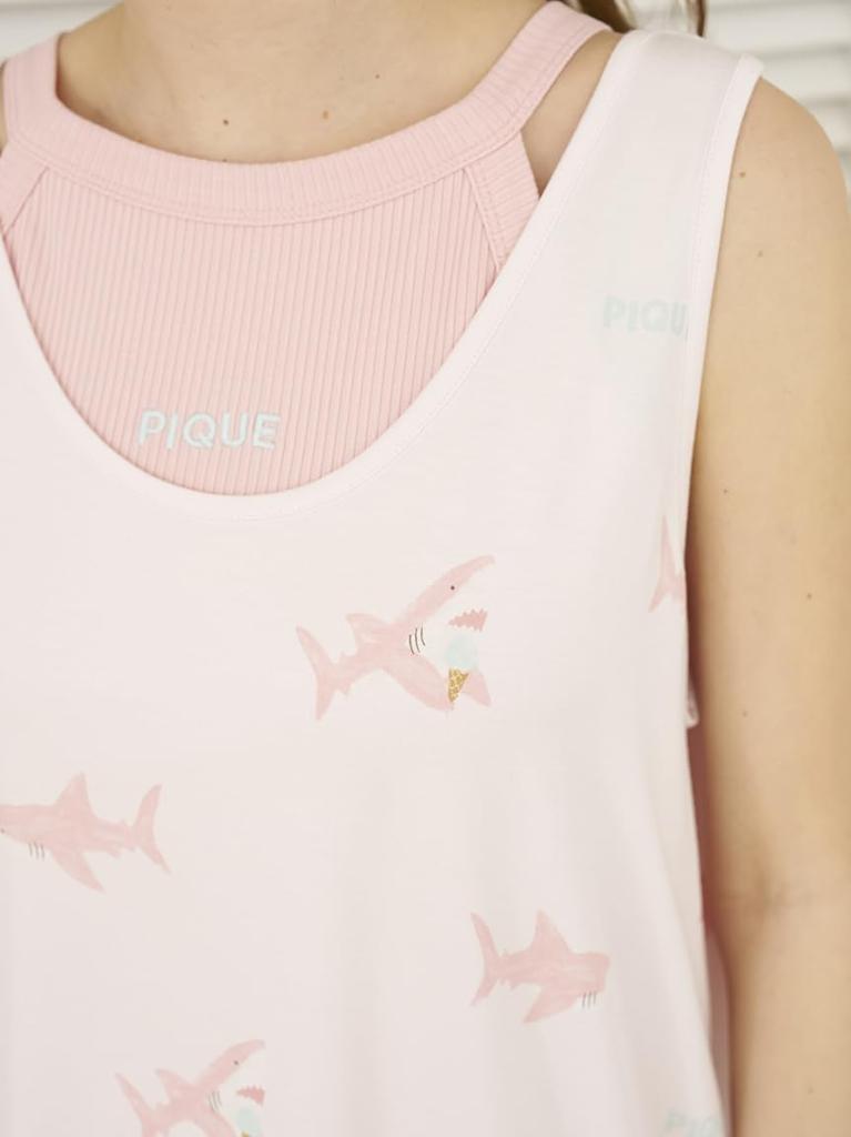 Gelato Pique Shark Print Tank Dress PWCO252298 Pink F Women's
