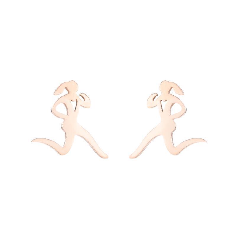 Asymmetrical Eclipse Snowflake & Reindeer Stud Earrings - Japanese & Korean Style