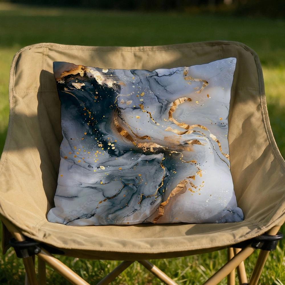 Minimalist Marble Patterned Cushion Cover Soft Reversible  Durable Pillow Cover  MultiScene Use for Home  Car Daily Comfort