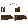 3 piece bathroom furniture set smoked oak wood based material