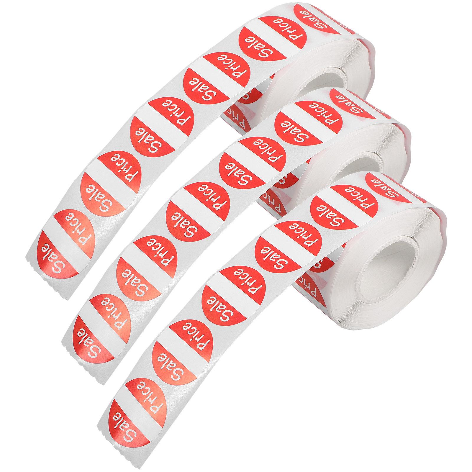 3 Rolls Round Stickers Pricing Labels Circle Business Removable Retail Sale Market Round Labels Market Pricing for Retail Store