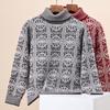Hengyuanxiang Men's Striped Wool Turtleneck Sweater