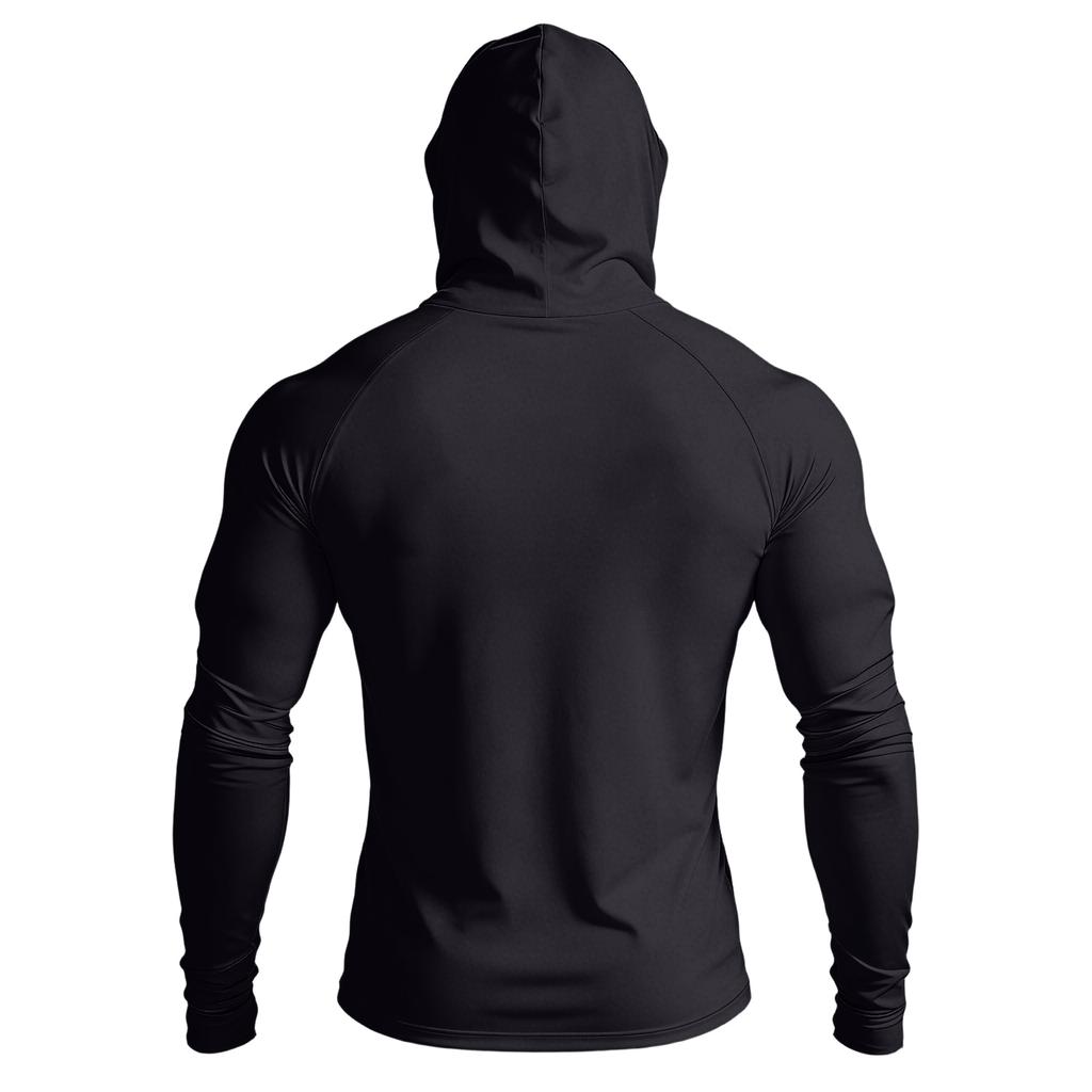 Herren Langarm-Sonnen-Hoodie mit Gesichtsschutz, Leichter, Atmungsaktiver Sport-Pullover für Outdoor-Aktivitäten
