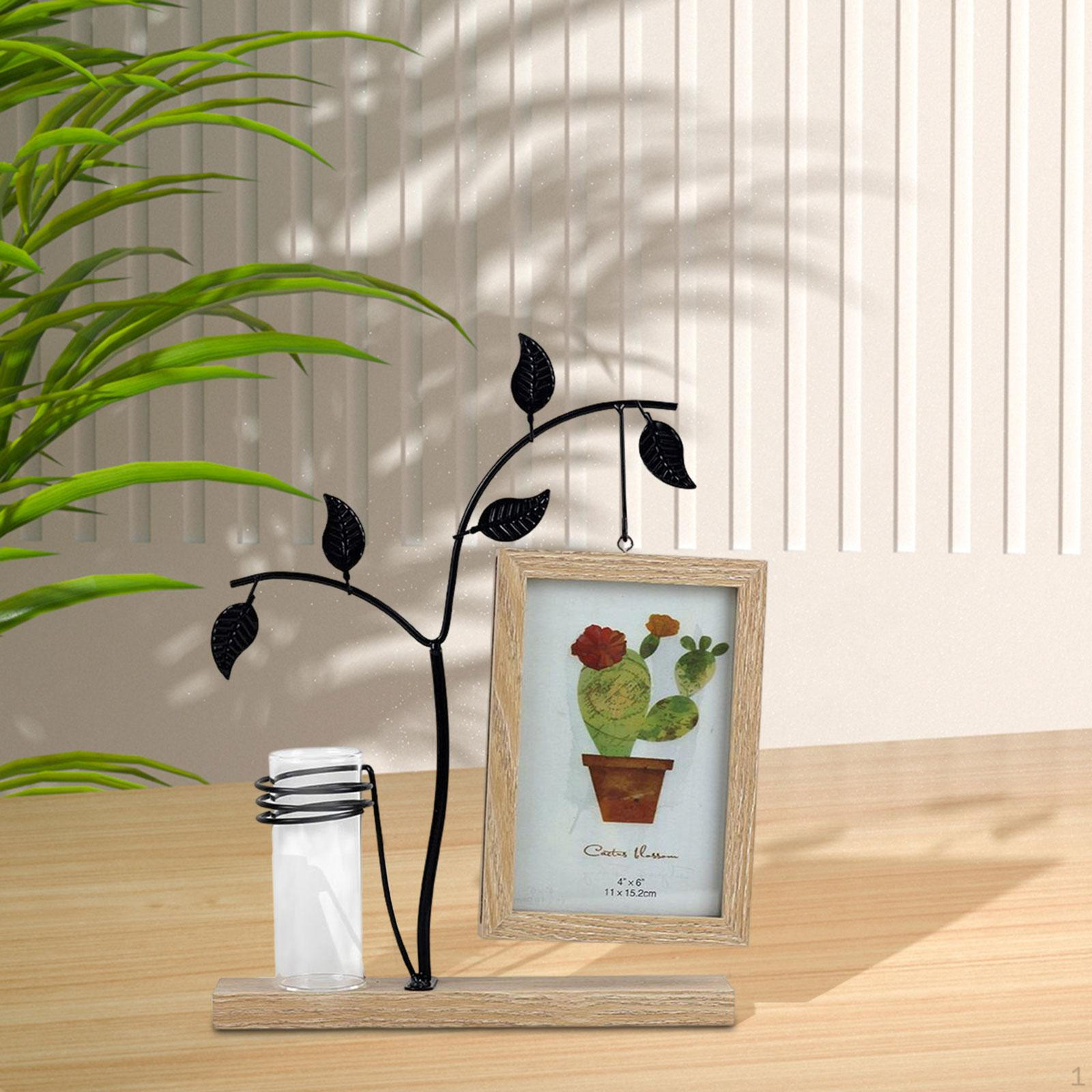 Элегантный набор: стеклянная ваза и рамка для фотографий для декора дома коричневый