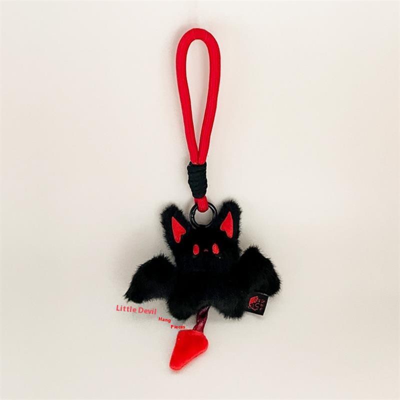 Cute Halloween Bat Little Devil Plush Doll Toy Keychain Lanyard Bag Pendant Backpack Hanging Ornament Keyring Girl Birthday Gift