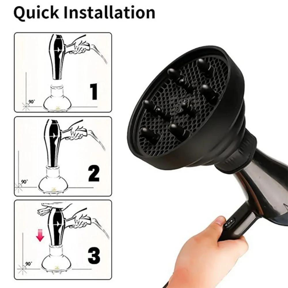 1 Stück Silikon Haartrockner Diffusor Abdeckung Faltbar Temperaturbeständig Haartrockner Lockig Trocknen Fön Haarstyling Zubehör