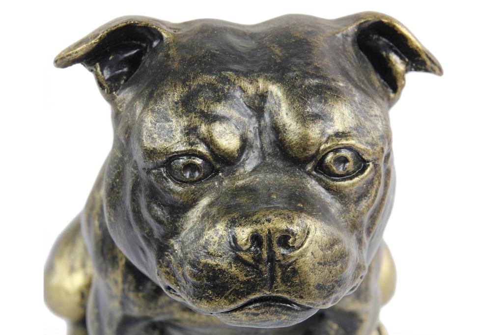 Staffordshire Bull Terrier, Staffy - Dog Statue, Sitting Dog for Desk, Decoration for the Living Room of a Dog Lover by Art-Dog