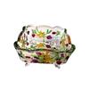 Flavinmci European Style Square Embossed Glass Snack Dishes (Set of 2)