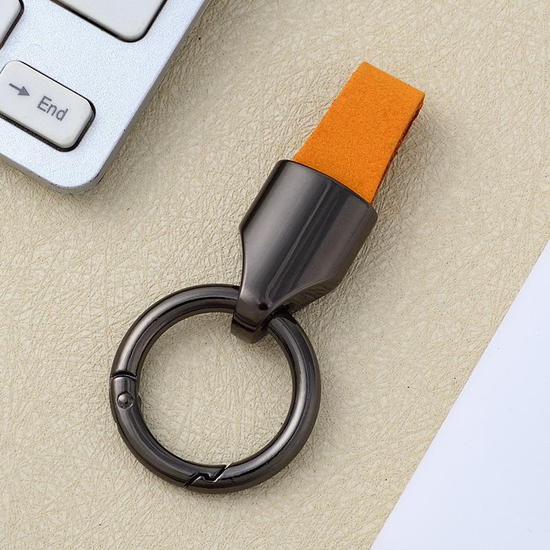Personalisierter Auto-Schlüsselanhänger für Herren - Kurzer Anti-Verlust-Leder-Schlüsselanhänger mit aufgedrucktem Logo