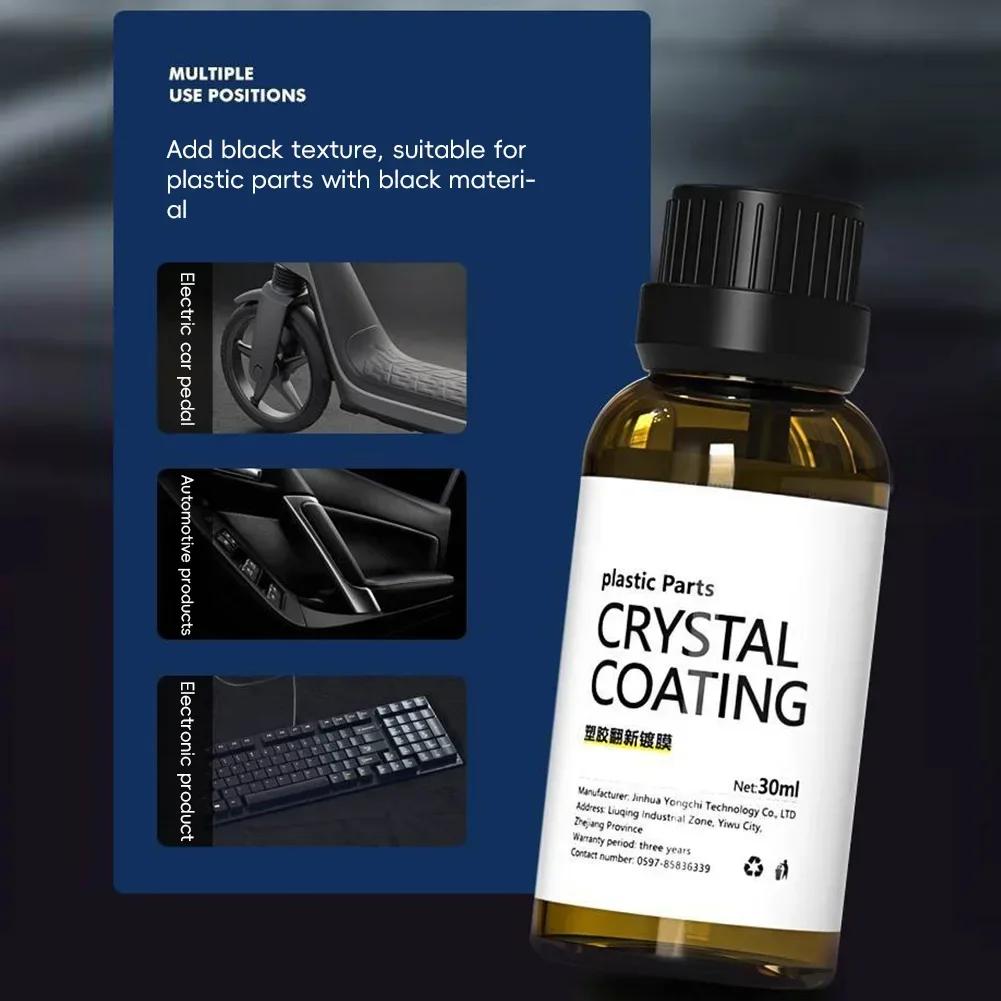 30ml Plastics Parts Crystal Coating Plastics Trim Restorer For Cars Maintenance Agent Car Plastics Restorer Sponge Waterproof