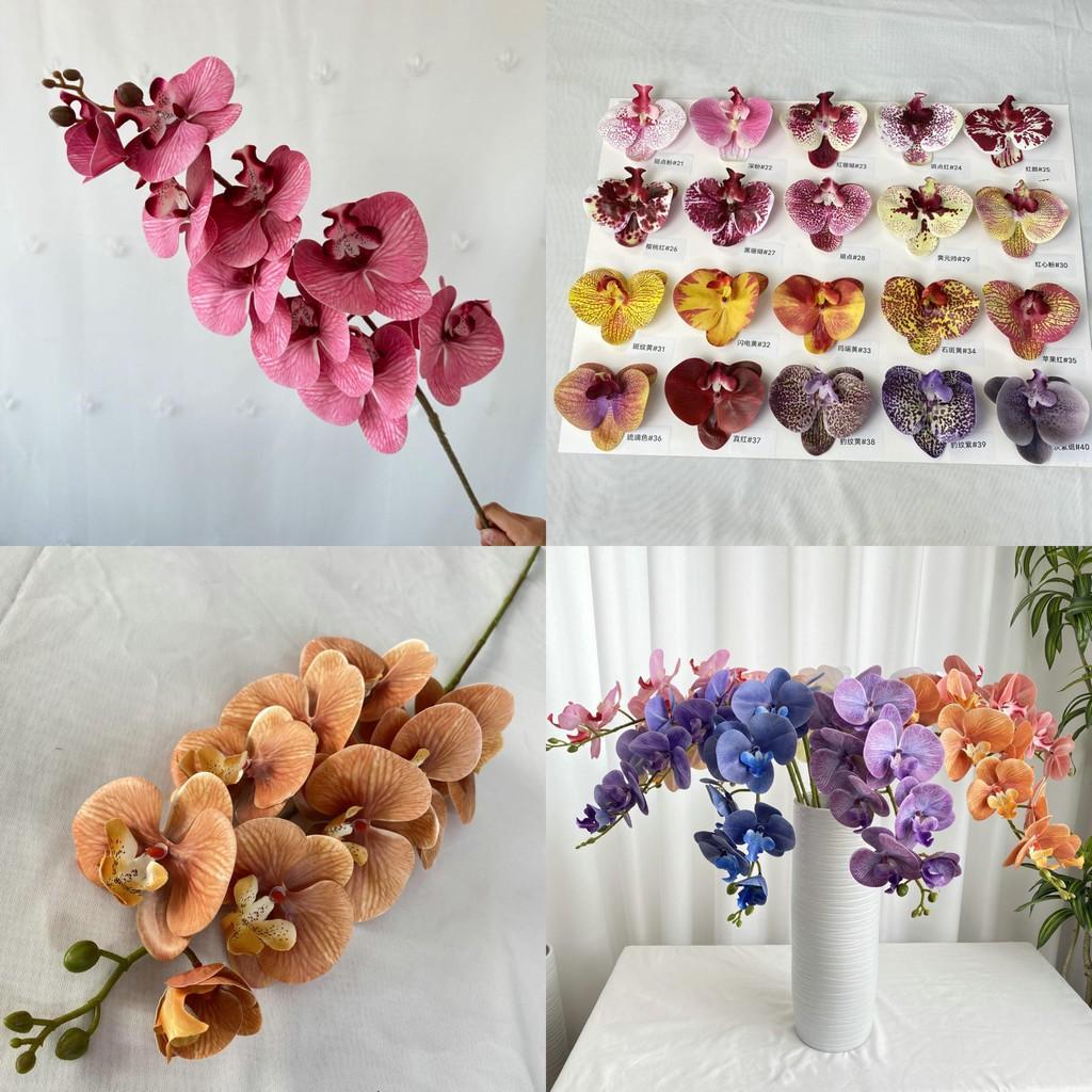 9 Head 3d Phalaenopsis Silk Flowers For Wedding Arrangement Home Hotel Decor