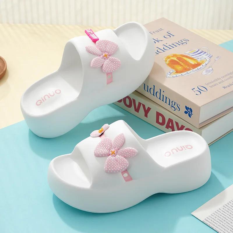 2025 Summer Platform  Slippers Women Comfy Solid Color Soft Sole EVA Pillow Slides Woman Couple Non Slip Beach Flip Flo