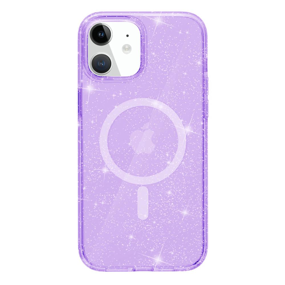For iPhone 12 Pro/12 Case Compatible with MagSafe Glitter Powder PC+TPU Phone Cover