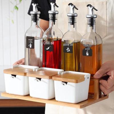 LISM Flip-Top Square Spice Jar Kitchen Set