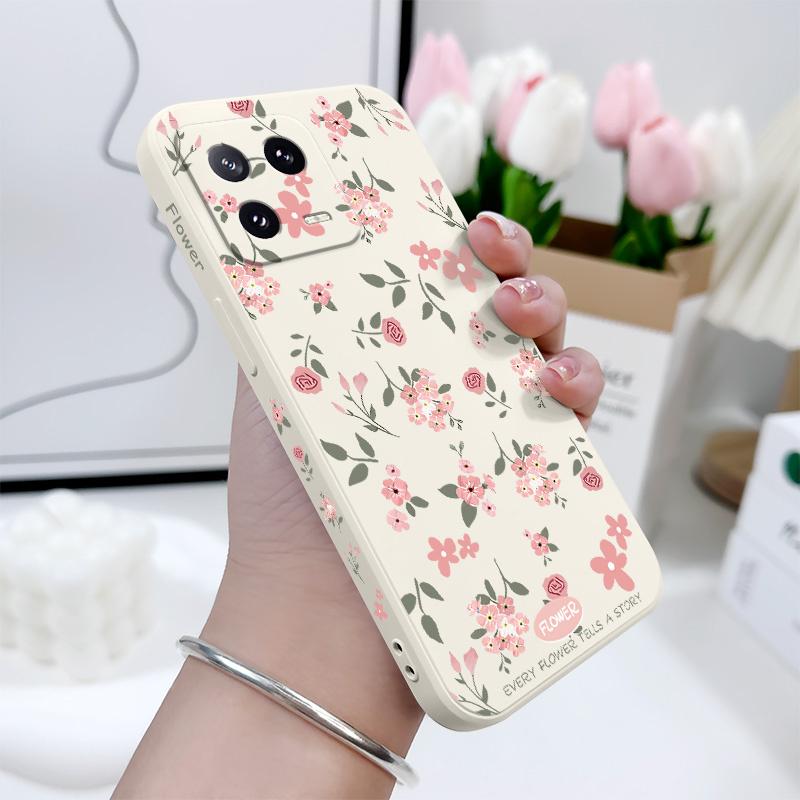 Floral Scent Phone Case For Xiaomi Mi 14 13 13T 12 12X 12T 12S 11 11T 10 10T 9 9T Pro Lite Liquid Silicone Cover