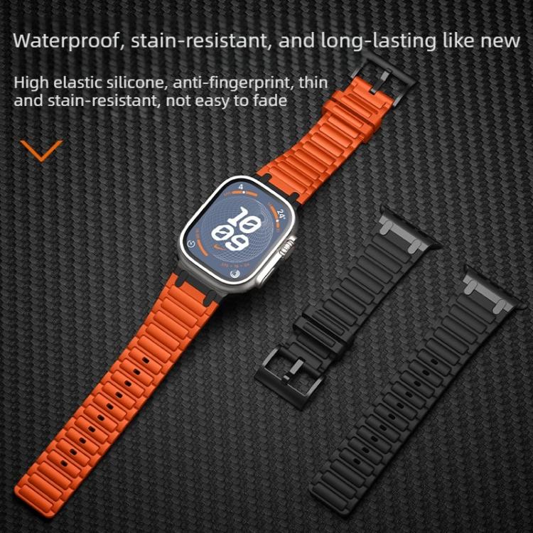 Reinforced I‑Shape Texture Soft Silicone Replacement Watch Band Strap For Apple Watch 38/40/41/42mm