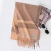 Lamb Wool Autumn and Winter Same Style Plaid Scarf for Men and Women Classic Wool Thickened Warm Scarf