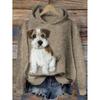 Womens Oversized Crewneck Sweatshirt With 3D Dog Print Christmas Collection