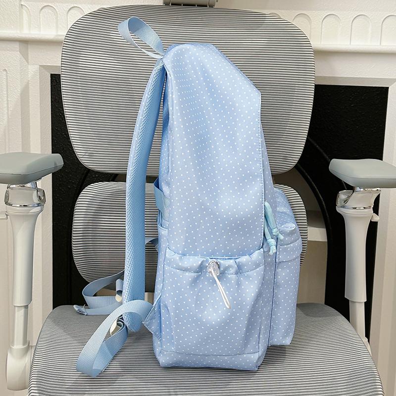 Dot Print Backpack Middle School Student Class Schoolbag Travel Computer Backpack