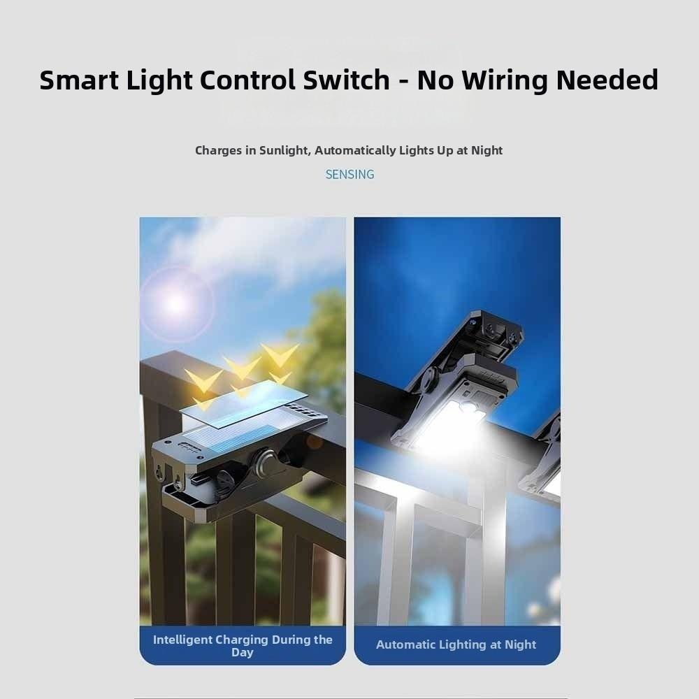 Clip On Solar Clip-on Lamp Smart Sensor 3 Modes Garden Wall Light Human Body Induction Solar Powered Solar Fence Light Deck