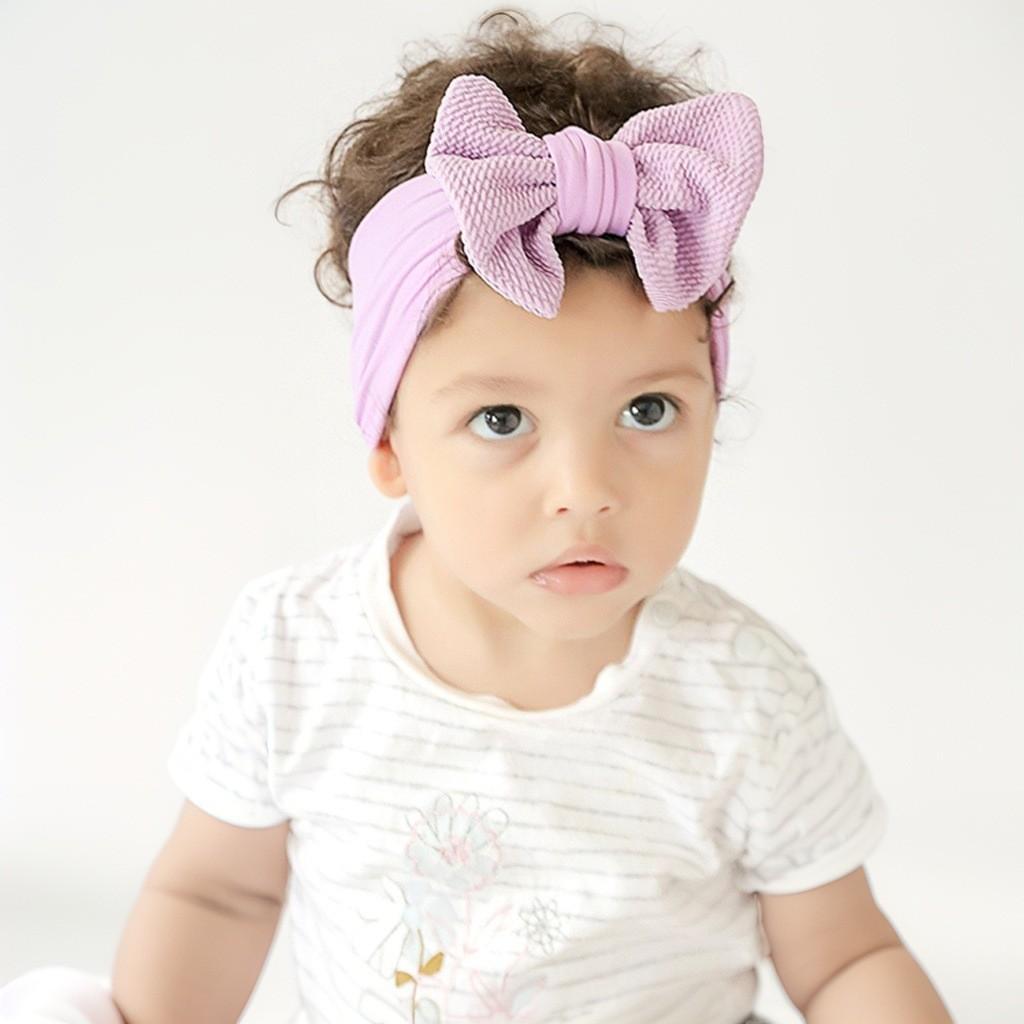 Children's Unisex Hair Accessories Big Knotted Bow Headband Nylon Fabric Baby Headdress Stockings Washable Eco-Friendly All