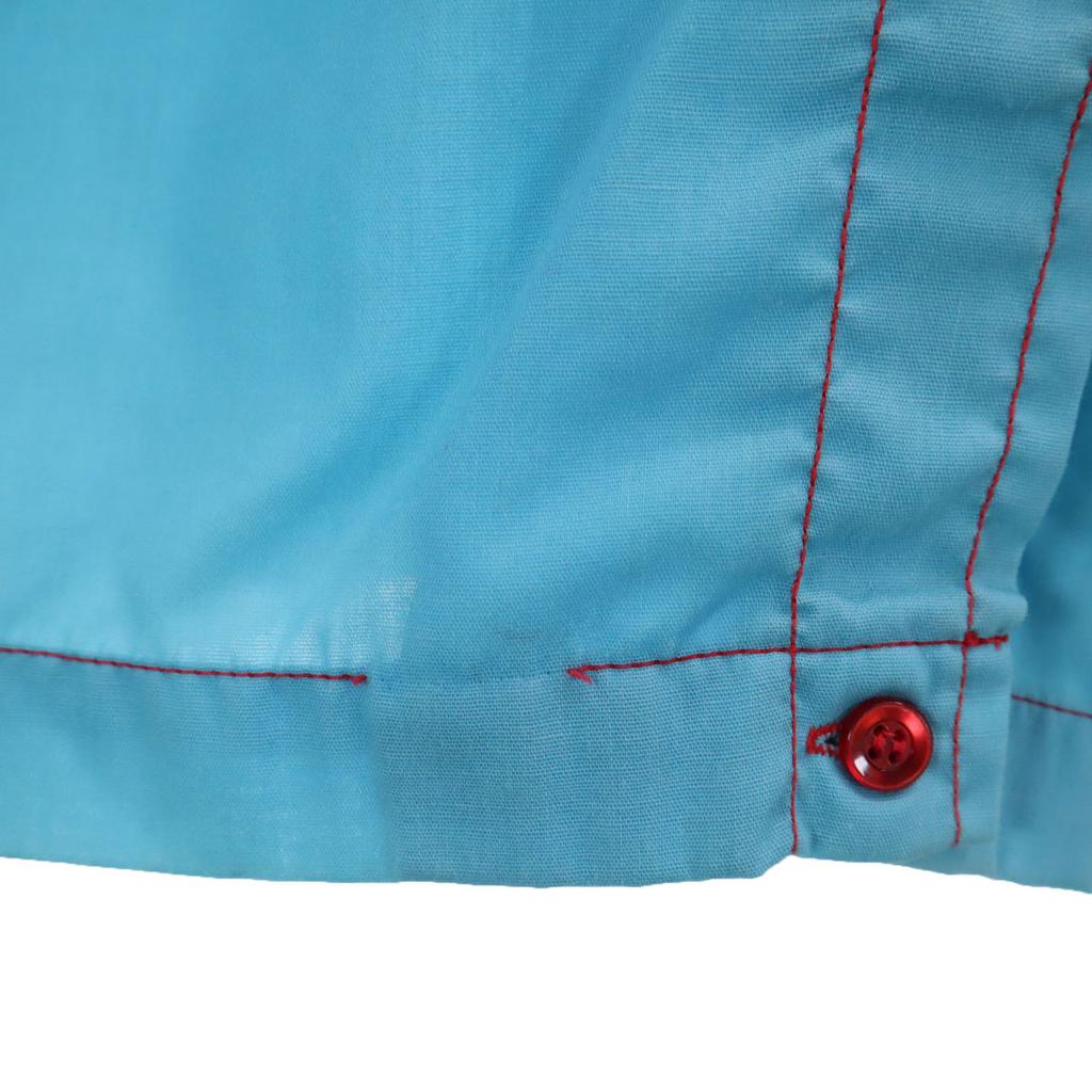 Hilton 70s Made in USA Vintage Chain embroidery Short sleeve Bowling shirt Women Used