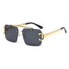 Frameless Fashionable Sunglasses, Box Personalized Stall Sunglasses, Foreign Trade Sunshade Double Beam Glasses, Versatile Light Luxury Tide