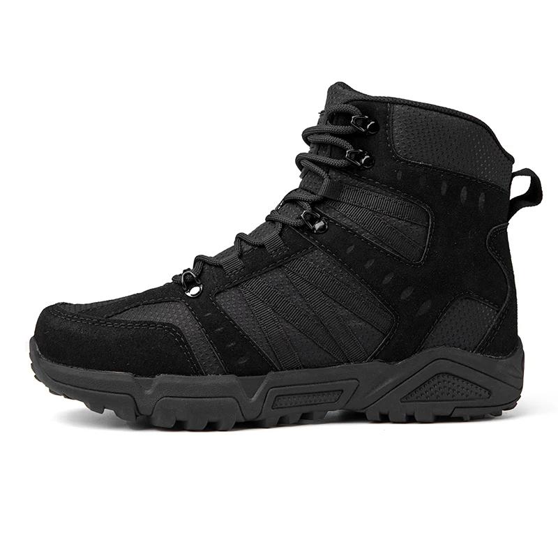 

High-top Boots Men shoes Thick-soled Anti-slip Combat Boots Men Soft Durable Casual Lace-up Outdoor Hiking Shoes Men 40