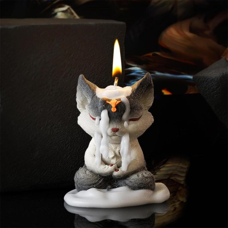DIY Scented Candle Silicone Mold Creative Foxes Shaped Silicone Candle Mold for Scented Candle and Home Decoration