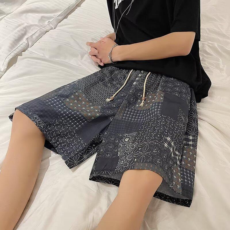 Issilke Kule Hawaiianske Strandshorts Herre Sommer Tynt Design Japansk Retro Amerikansk Trendy Merke Casual Femtedelsbukser