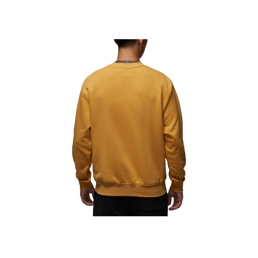 Jordan Brooklyn Fleece Crew Neck Sports Fashion Long Sleeve Sweatshirt Men sweatshirt Yellow-Brown FV7296-229