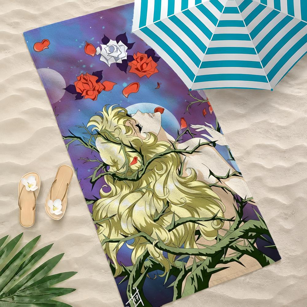 Anime The Rose of Versailles Towel Microfiber Beach Towel Quick Dry Absorbent Soft for Swimming Yoga Resort Travel Camping