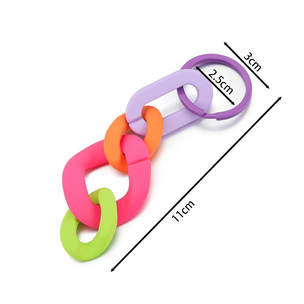 1pc Colorful Acrylic Links Chain Keychain Handmade Car Key Ring for Women Men Handbag Accessories DIY Friendship Gifts