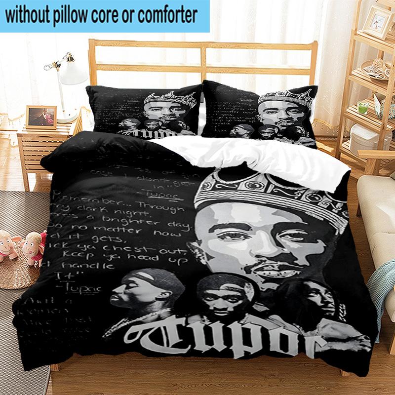 3PCS Rap Legend In Blue 3pcs Bedding,Including 3PCS Duvet Cover And 2pcs Pillowcases Perfect for Christmas,Ideal for Bedroom, Dormitory
