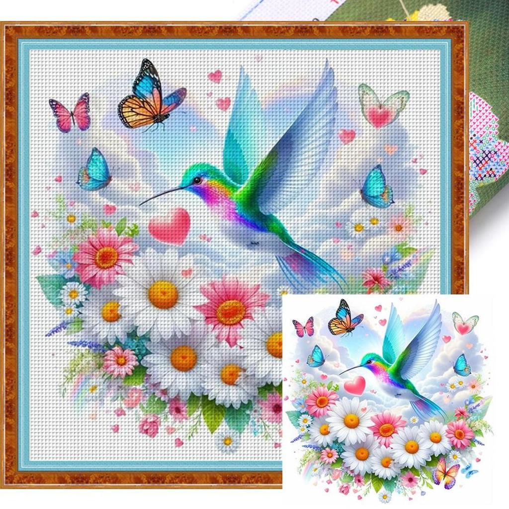 ערכת רקמת צלב כותנה מלאה 11CT פרח מודפס אמנות