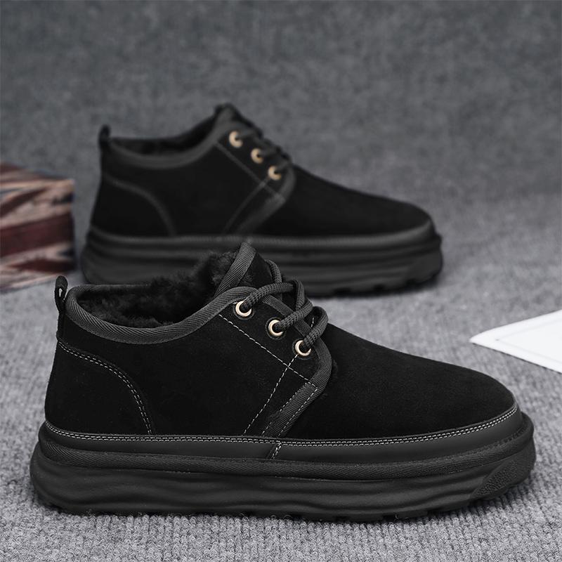 New Men's Shoes Size Winter Warm Shoes Snow Boots for Men Velvet and Thickening Outdoor Non-slip Anti-wear Mens Short Boots