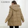 Gasman 2022 Fashion Down Jacket Γυναικείο κοντό κοντό casual με κουκούλα τσεπάκι Parkas Γυναικείο παλτό GM-82211