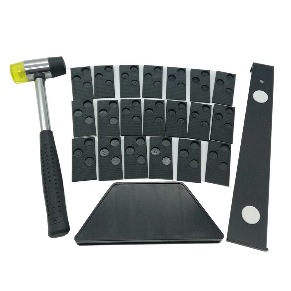 23PCS Black Orange Laminate Wood Flooring Installation Kit Wedge and Bar Rubber Hammer Wood Laminate Tool Quickly Install