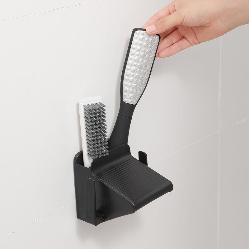

Bathroom Shower Foot Rest Non-Slip No-Drill Wall-Mounted Slippers Brush Rack With Storage Reusable Bathroom Tray Storage Holder белый