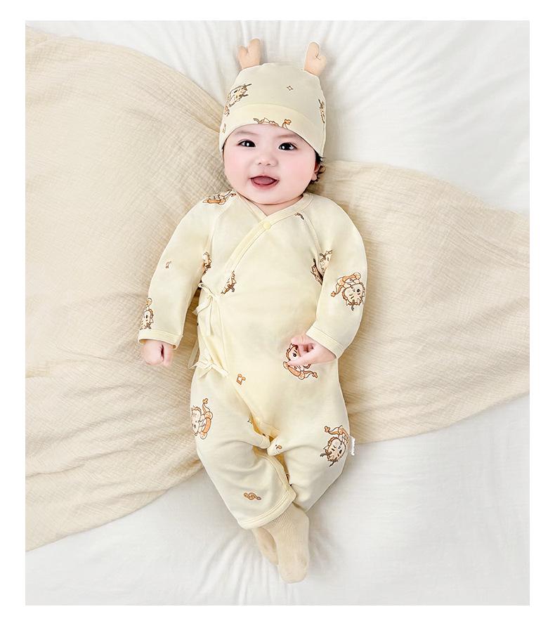 Newborn Class A Pure Cotton Bodysuit - Soft, Breathable, Four Seasons Baby Romper (0-3 Months)