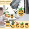 Halloween Flower Pot Decoration, Pumpkin Fake Plant Flower Pot