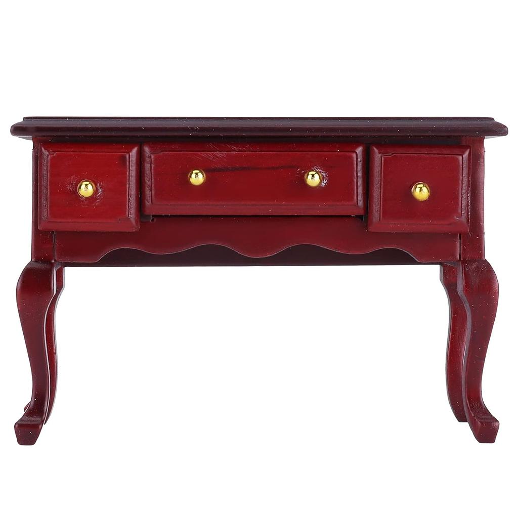 1:12 Dollhouse Miniature Desk, Mini Wooden Dollhouse Table Furnishings Accessories, 9.5 X 6.3 X 4cm/3.7 X 2.5 X 1.6in