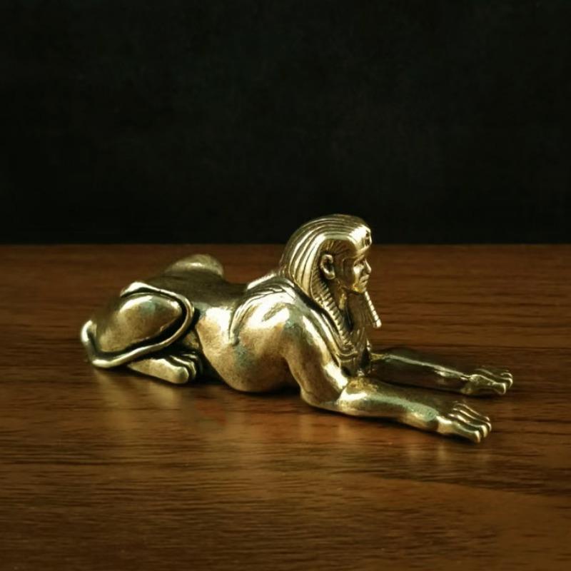

Vintage Brass Desktop Figure of Sphinx with Human Face, Perfect Gift for Collectors, Home Decor and Office Decoration